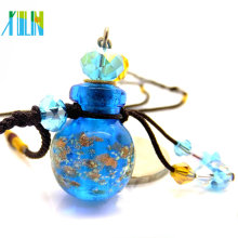 collares de la botella de perfume del vidrio del polvo del oro azul de la joyería de la moda